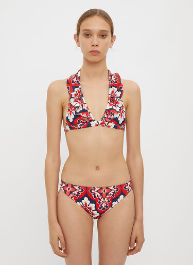 LN-CC® - La Double J: Palazzo Rosso Ruffle Bikini Top - Red La Double J Palazzo Rosso Ruffle Bikini Top Red ldj0234011