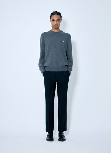 Gucci Logo Embroidered Sweater Grey guc0159038