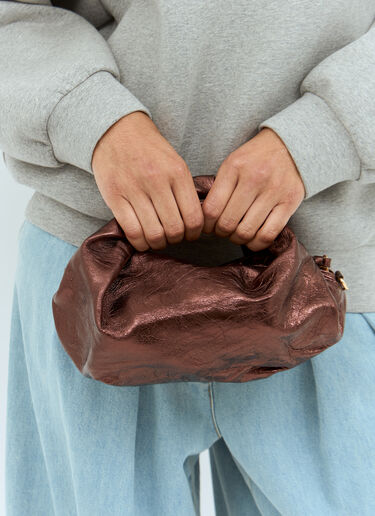 Dries Van Noten Twist Metallic Handbag Brown dvn0257006