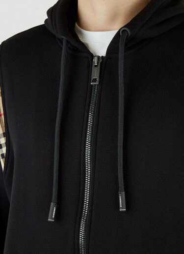 Burberry ヴィンテージチェック ジップアップフード付きスウェットシャツ ブラック bur0145009