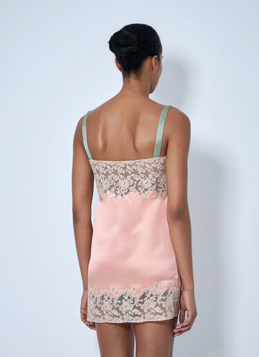 LN-CC® - Saint Laurent: Sleeveless Lace-Trimmed Slip Dress - Pink Saint Laurent Sleeveless Lace-Trimmed Slip Dress Pink sla0263024