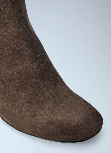 LN-CC® - Capasa Milano: Pointed-Toe Suede Ankle Boots - Brown Capasa Milano Pointed-Toe Suede Ankle Boots Brown cps0266009