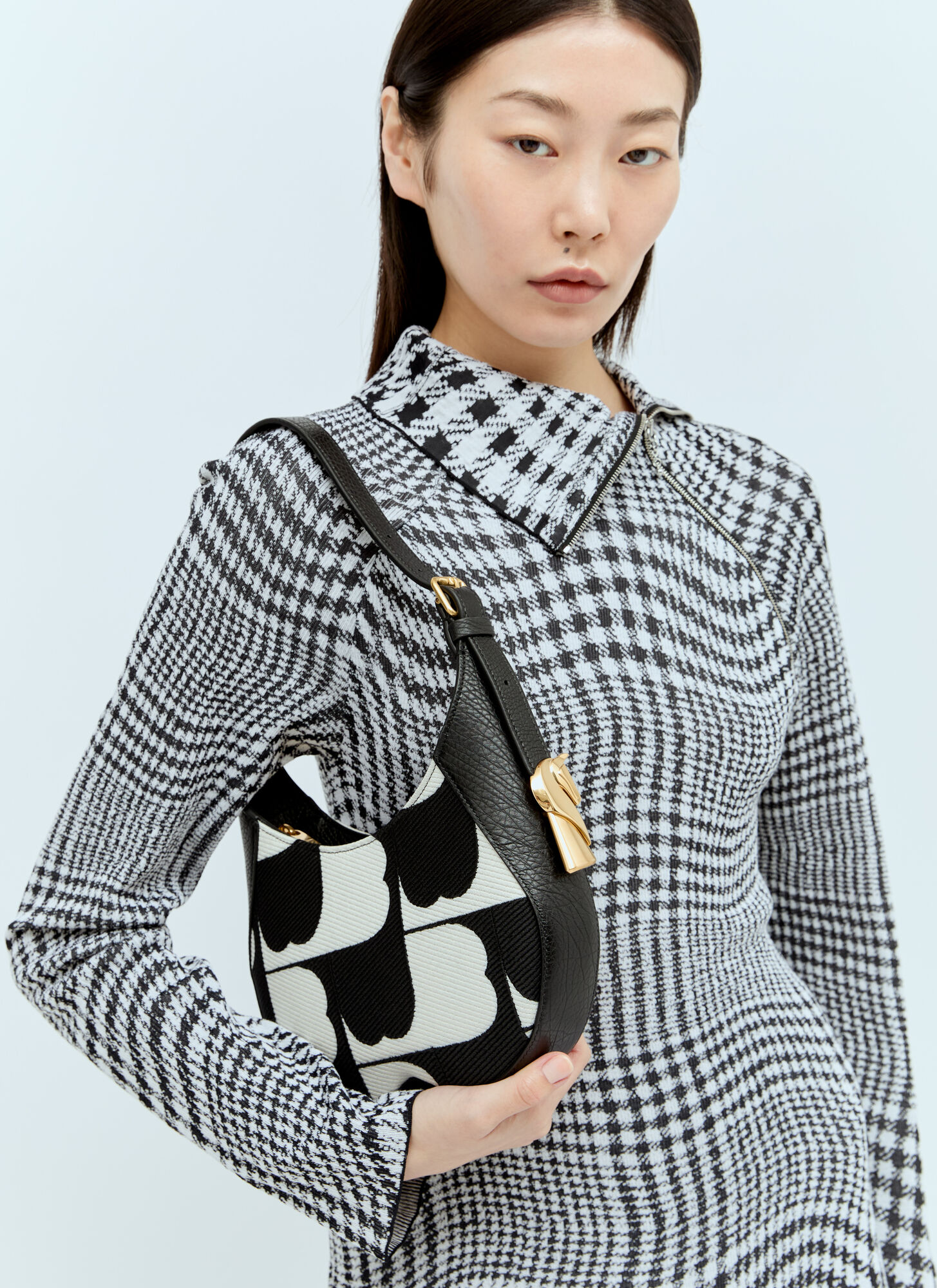 Shop Burberry Small Chess Shoulder Bag In Black