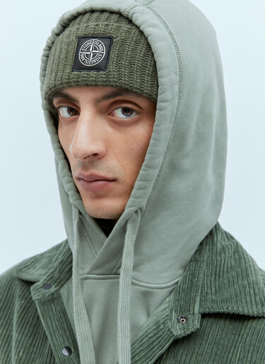 Compass Patch Beanie Hat Stone Island Compass Patch Beanie Hat Green sto0154088