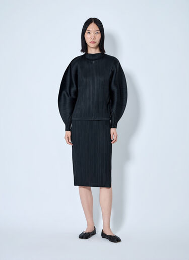 LN-CC® - Pleats Please Issey Miyake: Pleated Zip-Up Top - Black Pleats Please Issey Miyake Pleated Zip-Up Top Black plp0265001