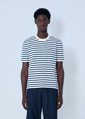 Prada Striped Crewneck T-Shirt Beige pra0164023