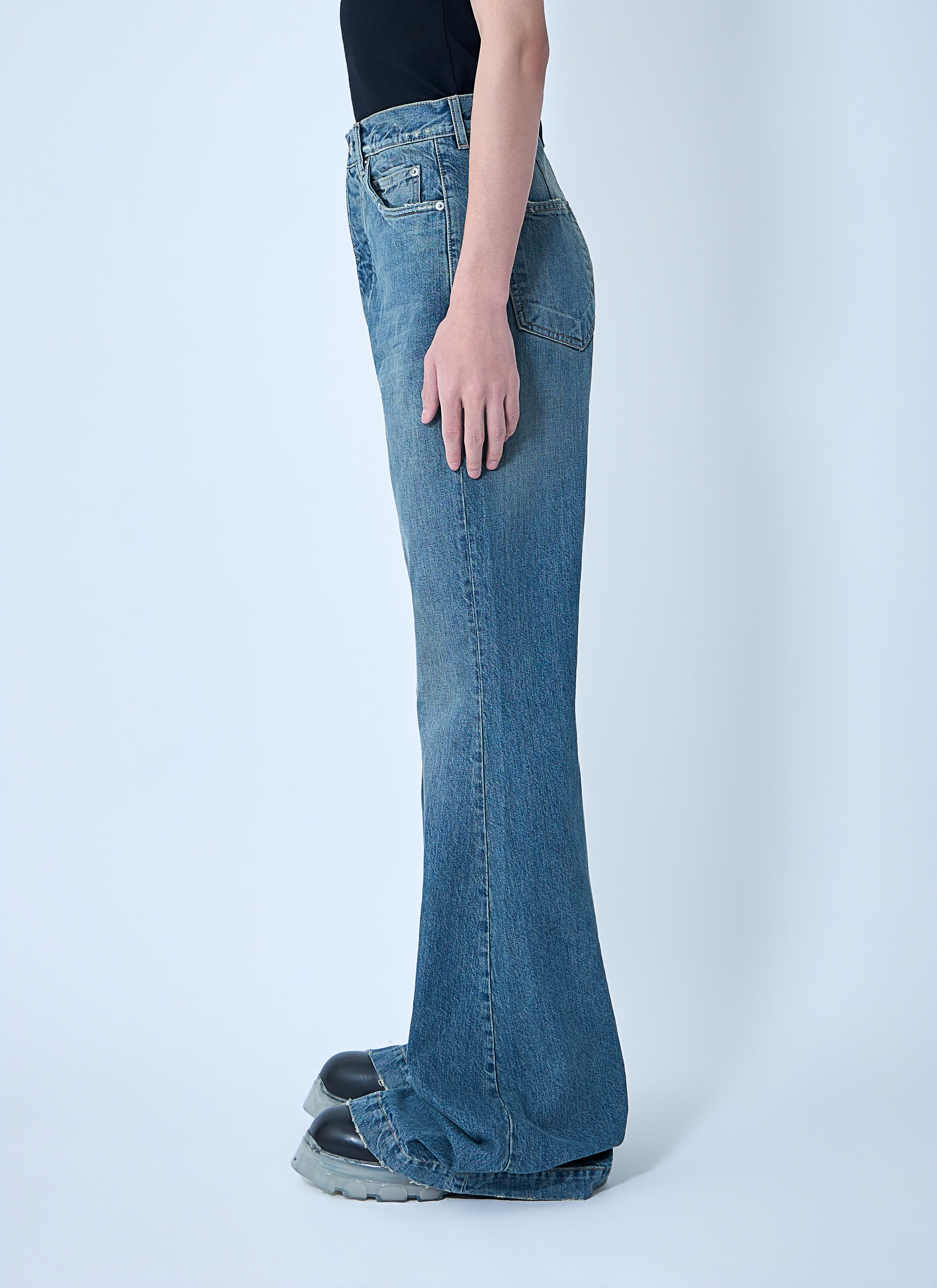 Rick Owens DRKSHDW Men's' Denim Bolan Bootcut Pants in Blue | LN-CC®