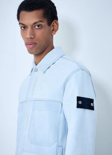 Stone Island Denim Biker Jacket Blue sto0164034