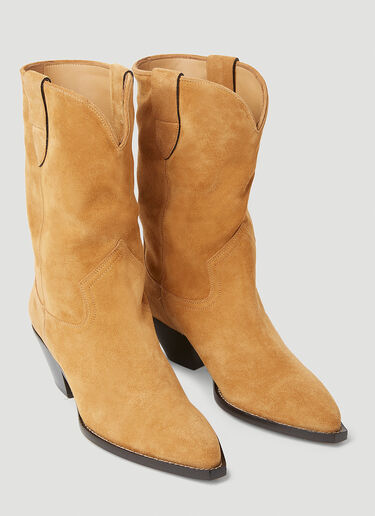 Isabel Marant Dahope Suede Cowboy Boots Camel ibm0253024