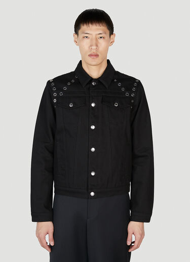 Alexander McQueen Eyelet Denim Jacket Black amq0151027