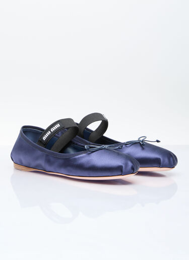 Miu Miu Satin Ballerina Flats Blue miu0257019