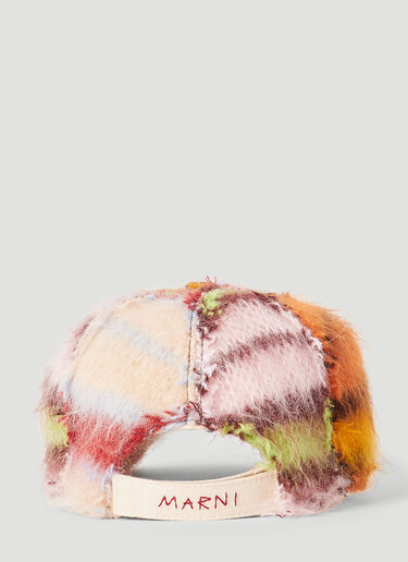 Marni Mohair Panelled Baseball Cap Pink mni0153023