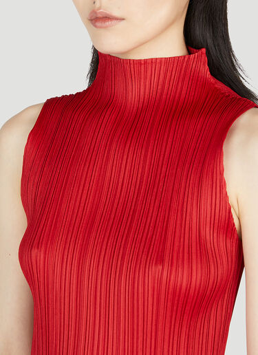 Pleats Please Issey Miyake 褶裥半高领上衣 红色 plp0253006