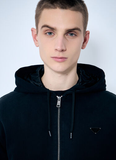 Prada Denim Hooded Jacket Black pra0159030