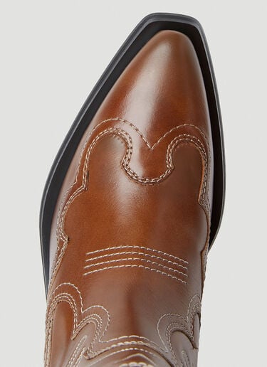 Embroidered Western Boots GANNI Embroidered Western Boots Brown gan0253027
