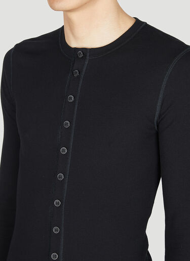 Henley Long Sleeve Top Dolce & Gabbana Henley Long Sleeve Top Black dol0152008