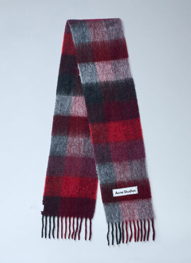 Acne Studios Wool-Blend Fringed Scarf Red acn0263018