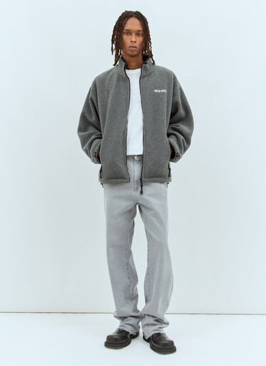 Miu Miu Fleece Sweatshirt Grey miu0158003