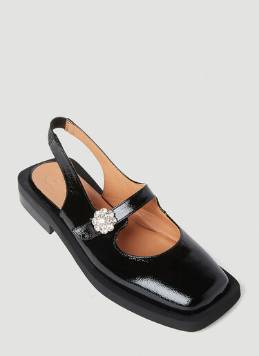 GANNI Mary Jane Slingback Shoes Black gan0252033