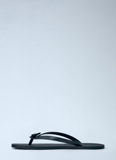 Saint Laurent Pool Leather Thong Sandals Black sla0264028