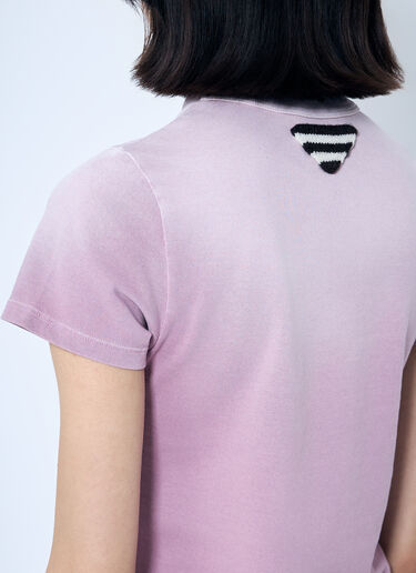 Prada Logo Print T-Shirt Purple pra0260014