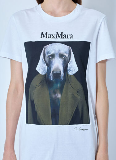 LN-CC® - Max Mara: Graphic Print Cotton T-Shirt - White Max Mara Graphic Print Cotton T-Shirt White max0265010