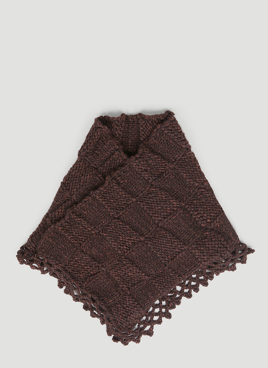 Shop Kiko Kostadinov Apasia Crochet Scarf In Brown