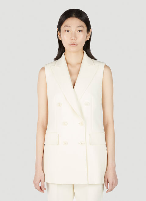 Jacquemus Pallida Double Breasted Sleeveless Blazer Beige jac0248040
