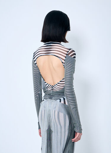 Jean Paul Gaultier Double-Layer Mesh Bodysuit White jpg0259003
