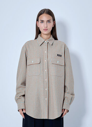 LN-CC® - Miu Miu: Checked Cotton Shirt - Orange Miu Miu Checked Cotton Shirt Orange miu0266008