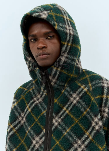 Burberry Check Fleece Jacket Dark Green bur0157003