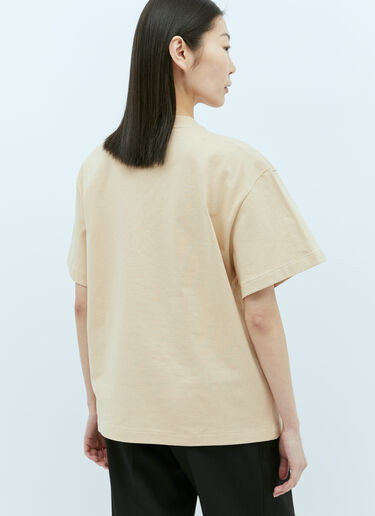 Jil Sander Logo Print T-Shirt Beige jil0256001