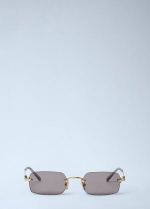 Miu Miu Rectangular Rimless Sunglasses Gold lmu0262008