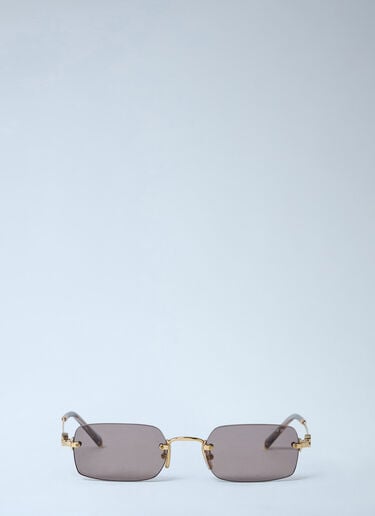 Rectangular Rimless Sunglasses Miu Miu Rectangular Rimless Sunglasses Gold lmu0262008