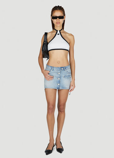 Courrèges Denim Strap Skirt Light Blue cou0251016