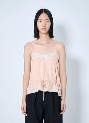 Chloé Lace Trim Camisole Top Pale Pink chl0264022