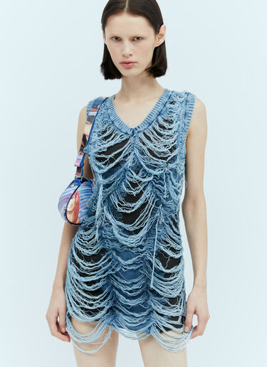 M-Bianca Laddered Knit Dress Diesel M-Bianca Laddered Knit Dress Blue dsl0256035