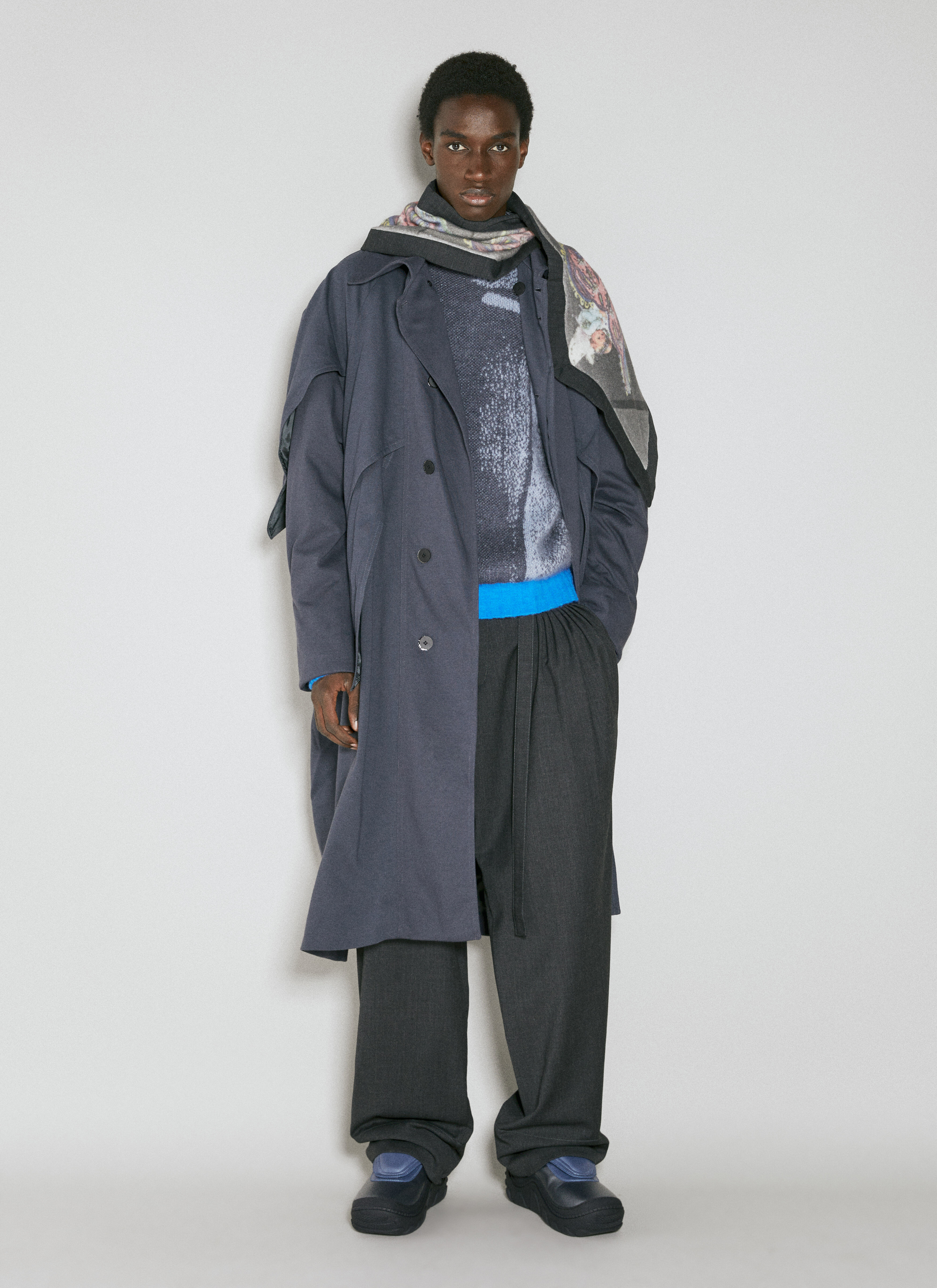 Kiko Kostadinov Men's' Angelos Knit Scarf in Grey | LN-CC®