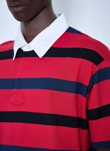 LN-CC® - Prada: Short-Sleeved Cotton Polo Shirt - Red Prada Short-Sleeved Cotton Polo Shirt Red pra0164024