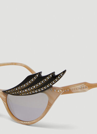 Gucci Hollywood Forever Cat Eye Sunglasses Beige guc0250258