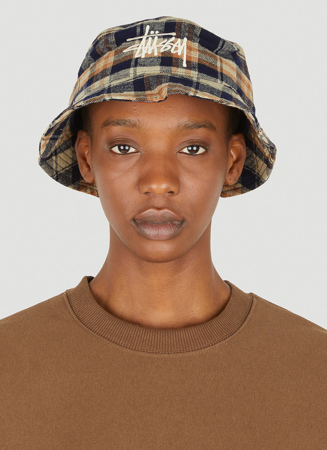 Stussy plaid shop bucket hat