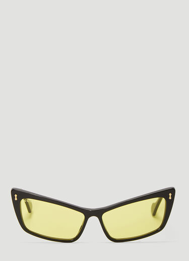 Gucci Rectangular Acetate Sunglasses Black guc0238056