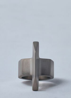 Rick Owens Trapezioid Ring Silver ric0259024
