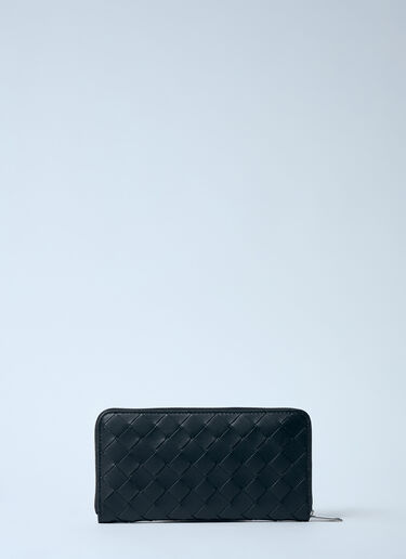 Bottega Veneta Intrecciato Leather Zip-Around Wallet Black bov0159020