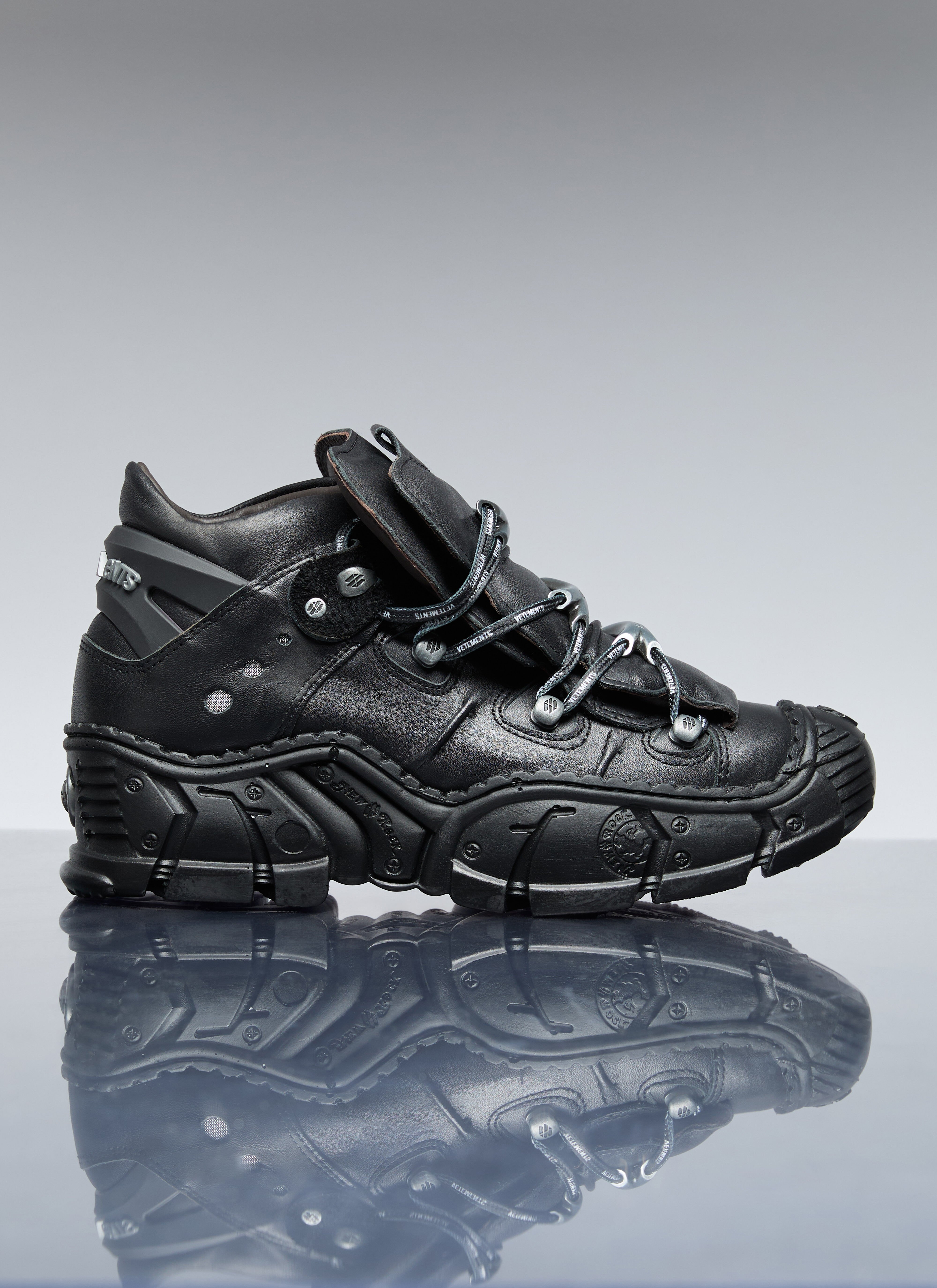 VETEMENTS x New Rock Leather Sneakers Black vet0156013
