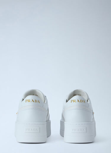 LN-CC® - Prada: Downtown Bold Leather Sneakers - White Prada Downtown Bold Leather Sneakers White pra0266012