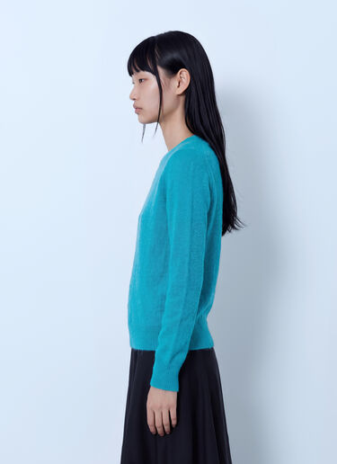 LN-CC® - Studio Nicholson: Elya Crew-Neck Sweater - Blue Studio Nicholson Elya Crew-Neck Sweater Blue stn0265005