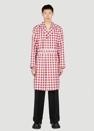The Row Check Trench Coat Red row0154007