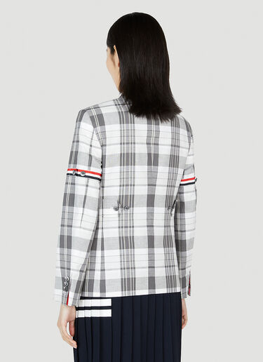 Thom Browne Plaid Single Breasted Blazer Grey thb0251003