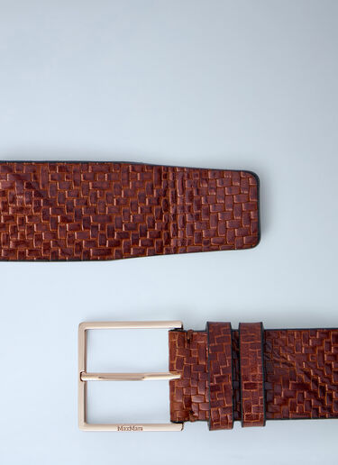 Braided Leather Belt Max Mara Braided Leather Belt Brown max0264043